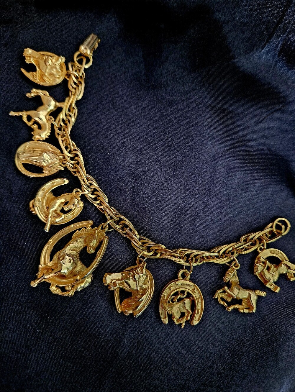 Vintage Kentucky Derby / Horse Racing Good Luck Charm Bracelet.